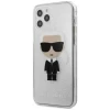 Чехол Karl Lagerfeld Glitter Iconik Karl для iPhone 12 | 12 Pro Silver (KLHCP12MPCUTRIKSL)