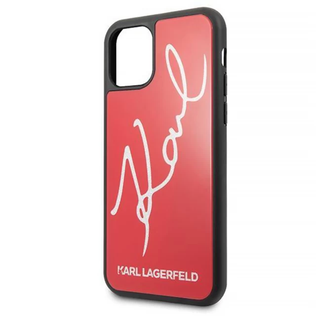 Чехол Karl Lagerfeld Signature Glitter для iPhone 11 Red (KLHCN61DLKSRE)