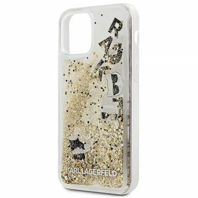 Чехол Karl Lagerfeld Liquid Glitter Floatting Charms для iPhone 12 | 12 Pro Gold (KLHCP12MROGO)