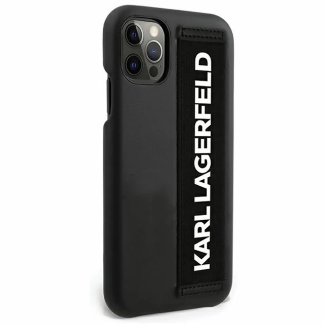 Чохол Karl Lagerfeld Elastic Strap для iPhone 12 | 12 Pro Black (KLHCP12MSTKLBK)