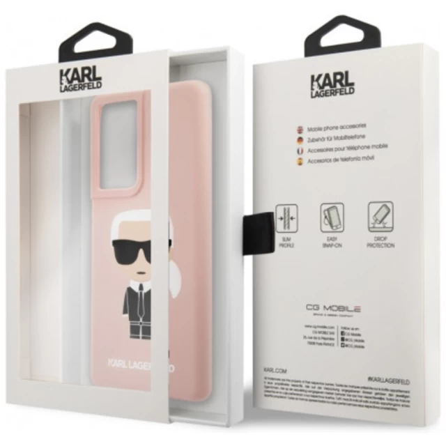 Чехол Karl Lagerfeld Silicone Iconic для Samsung Galaxy S21 Ultra G998 Light Pink (KLHCS21LSLFKPI)