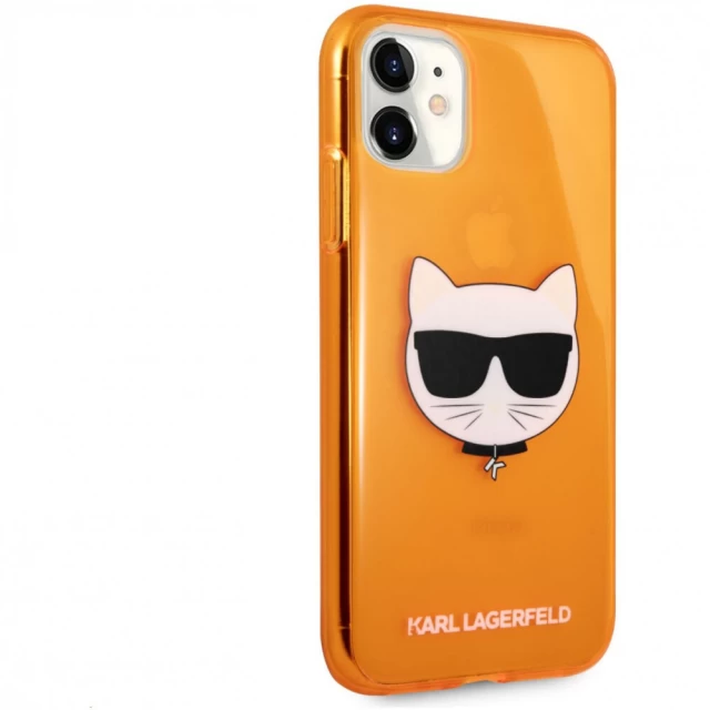 Чохол Karl Lagerfeld Glitter Choupette Fluo для iPhone 11 Orange (KLHCN61CHTRO)