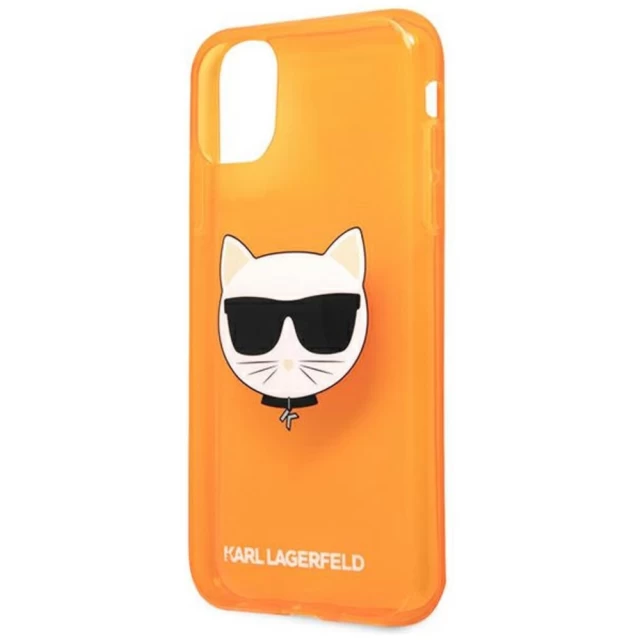 Чохол Karl Lagerfeld Glitter Choupette Fluo для iPhone 11 Orange (KLHCN61CHTRO)