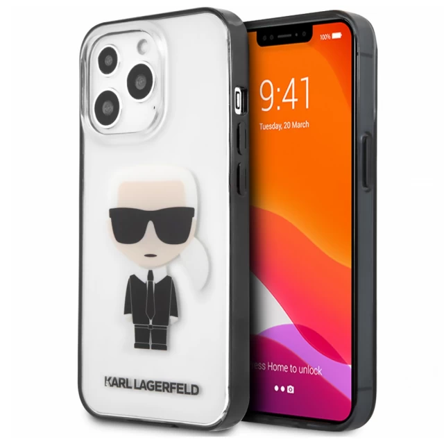 Чохол Karl Lagerfeld Iconic Karl для iPhone 13 Pro Max Clear (KLHCP13XHIKCK)