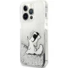 Чохол Karl Lagerfeld Liquid Glitter Choupette Fun для iPhone 13 | 13 Pro Silver (KLHCP13LGCFS)