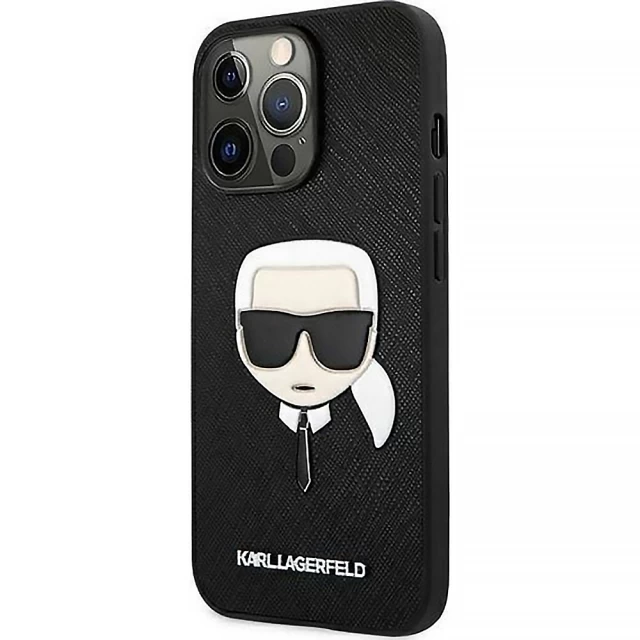 Чохол Karl Lagerfeld Saffiano Iсonik Karl's Head для iPhone 13 Pro Max Black (KLHCP13XSAKHBK)