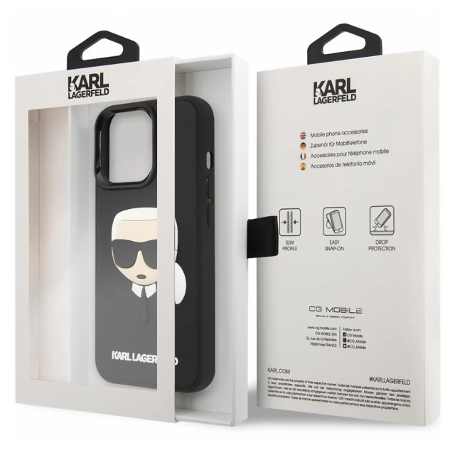 Чохол Karl Lagerfeld 3D Rubber Karl's Head для iPhone 13 Pro Max Black (KLHCP13XKH3DBK)