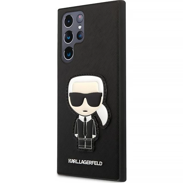 Чехол Karl Lagerfeld Saffiano Iсonik Karl's Patch для Samsung Galaxy S22 Ultra G908 Black (KLHCS22LOKPK)