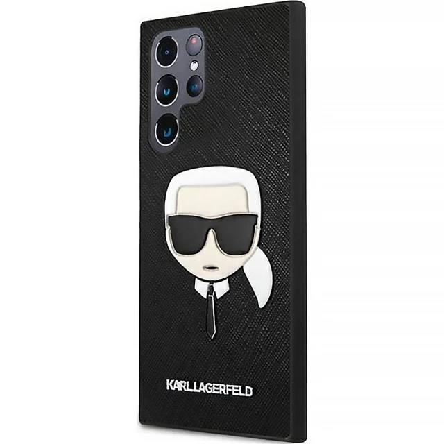 Чохол Karl Lagerfeld Saffiano Iсonik Karl's Head для Samsung Galaxy S22 Ultra G908 Black (KLHCS22LSAKHBK)