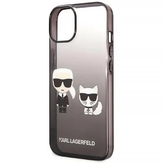 Чохол Karl Lagerfeld Gradient Iconik Karl & Choupette для iPhone 14 Pro Black (KLHCP14LTGKCK)