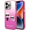 Чехол Karl Lagerfeld Gradient Iconik Karl & Choupette для iPhone 14 Pro Pink (KLHCP14LTGKCP)