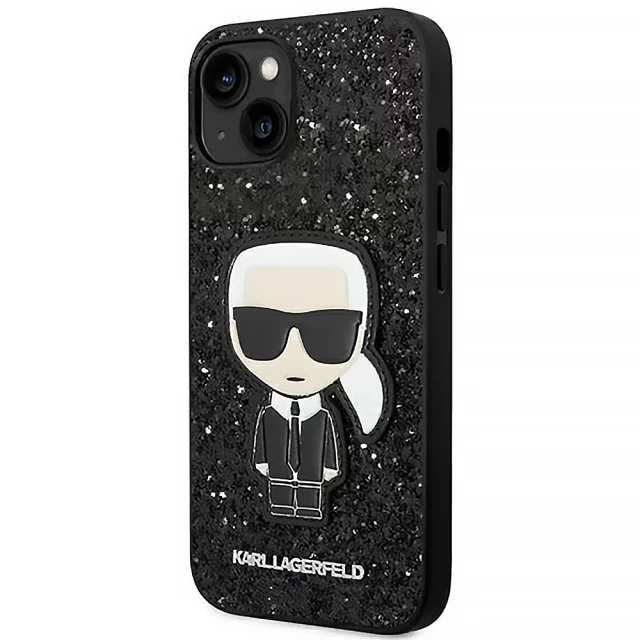 Чохол Karl Lagerfeld Glitter Flakes Iconik для iPhone 14 Plus Black (KLHCP14MGFKPK)