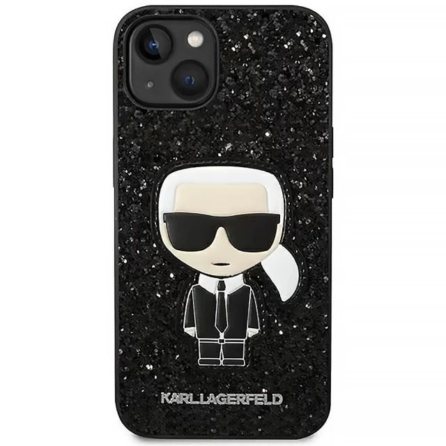 Чохол Karl Lagerfeld Glitter Flakes Iconik для iPhone 14 Plus Black (KLHCP14MGFKPK)