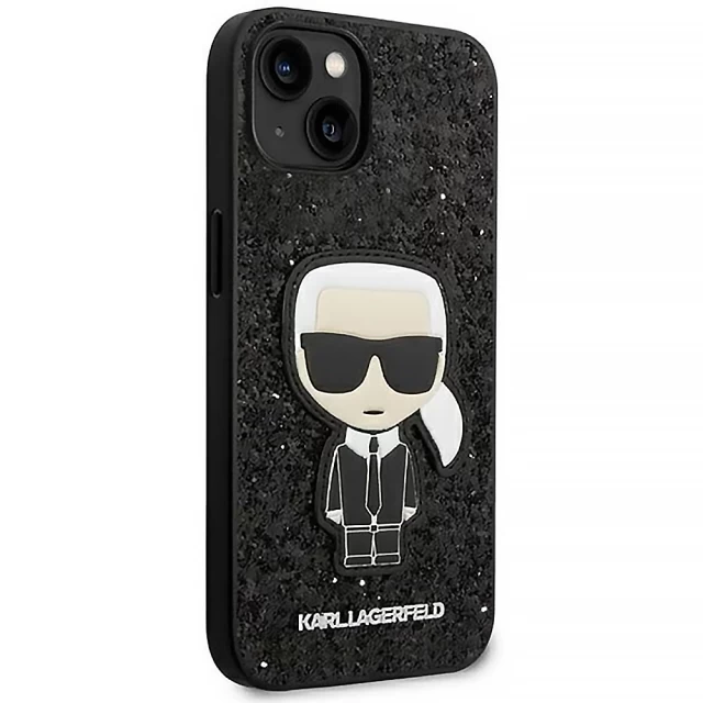 Чохол Karl Lagerfeld Glitter Flakes Iconik для iPhone 14 Plus Black (KLHCP14MGFKPK)