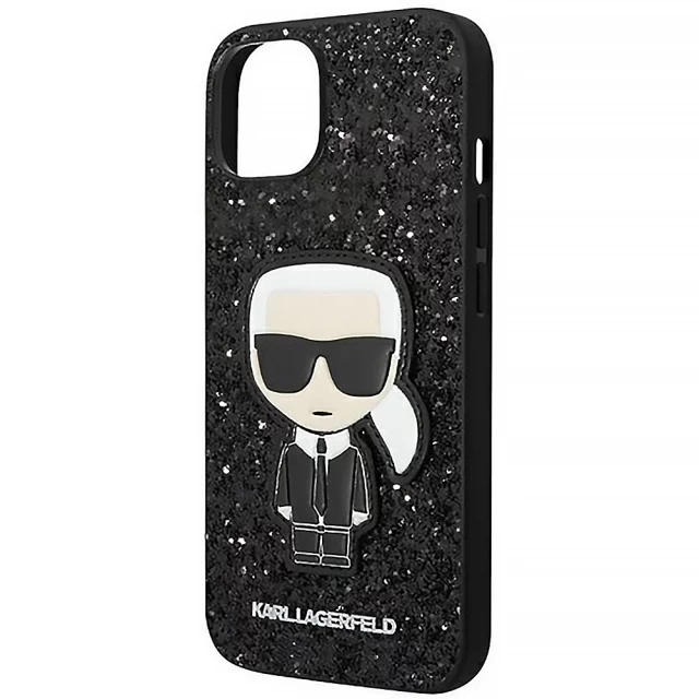 Чохол Karl Lagerfeld Glitter Flakes Iconik для iPhone 14 Plus Black (KLHCP14MGFKPK)