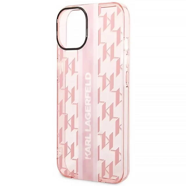 Чехол Karl Lagerfeld Mono Vertical Stripe для iPhone 14 Plus Pink (KLHCP14MHKLSPCP)