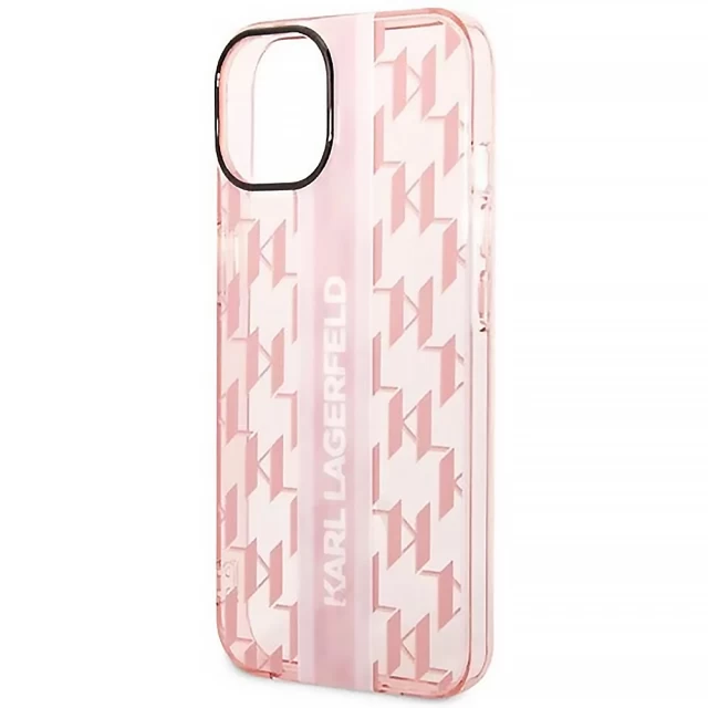 Чохол Karl Lagerfeld Mono Vertical Stripe для iPhone 14 Plus Pink (KLHCP14MHKLSPCP)