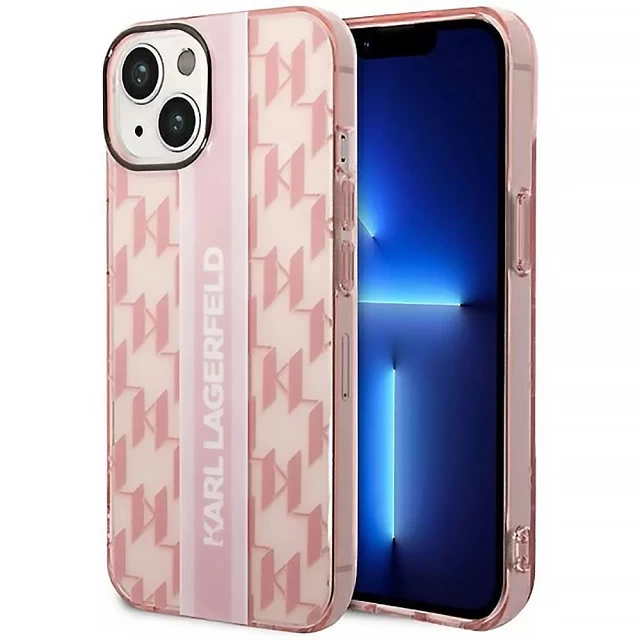 Чехол Karl Lagerfeld Mono Vertical Stripe для iPhone 14 Plus Pink (KLHCP14MHKLSPCP)