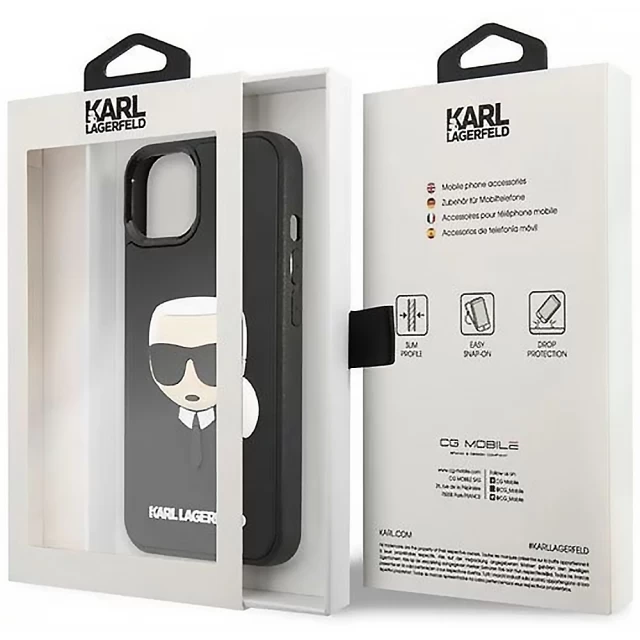 Чехол Karl Lagerfeld 3D Rubber Karl's Head для iPhone 14 Plus Black (KLHCP14MKH3DBK)