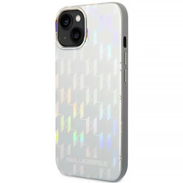 Чехол Karl Lagerfeld Monogram Iridescent для iPhone 14 Plus Silver (KLHCP14MLGMMSV3)