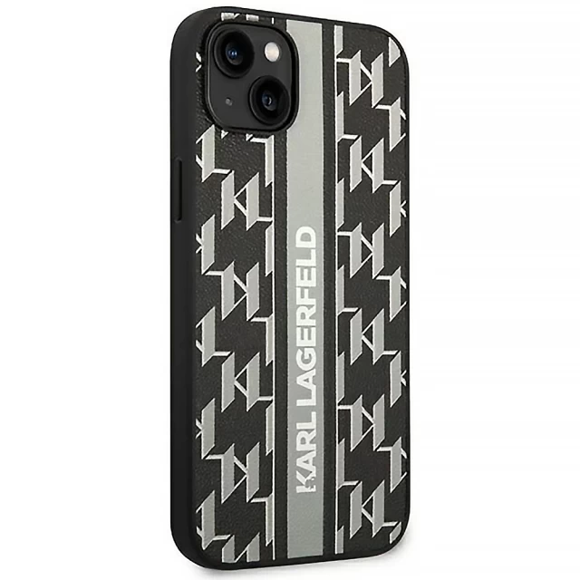 Чохол Karl Lagerfeld Monogram Stripe для iPhone 14 Plus Gray (KLHCP14MPGKLSKG)