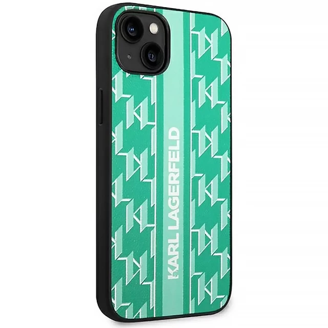 Чехол Karl Lagerfeld Monogram Stripe для iPhone 14 Plus Green (KLHCP14MPGKLSKN)