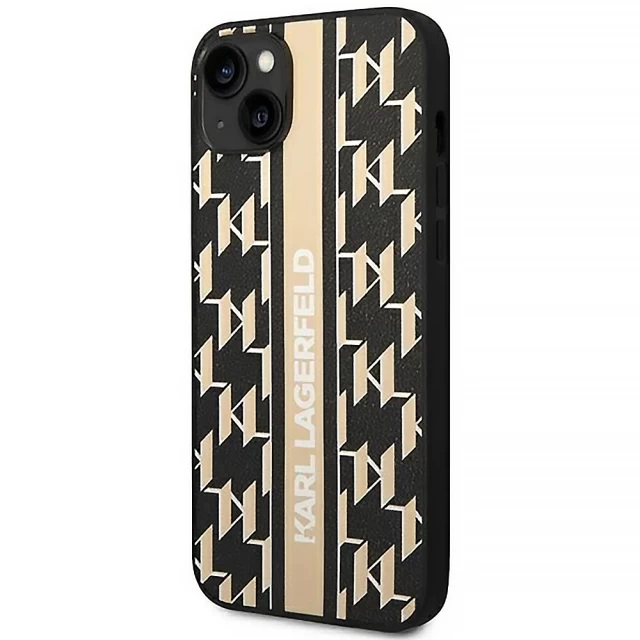 Чохол Karl Lagerfeld Monogram Stripe для iPhone 14 Plus Brown (KLHCP14MPGKLSKW)