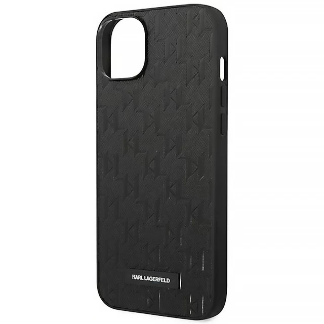 Чохол Karl Lagerfeld Saffiano Mono Metal Logo для iPhone 14 Plus Black (KLHCP14MSAKLHPK)