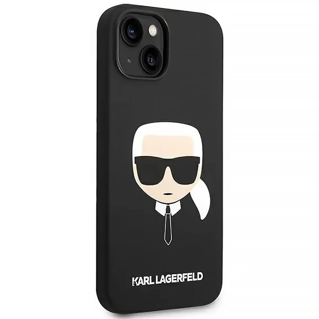 Чохол Karl Lagerfeld Silicone Karl's Head для iPhone 14 Plus Black (KLHCP14MSLKHBK)