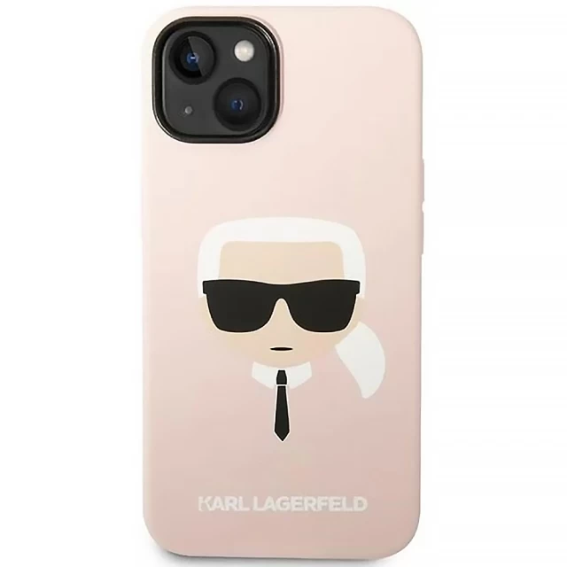Чохол Karl Lagerfeld Silicone Karl's Head для iPhone 14 Plus Pink (KLHCP14MSLKHLP)