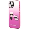 Чохол Karl Lagerfeld Gradient Iconik Karl & Choupette для iPhone 14 Plus Pink (KLHCP14MTGKCP)
