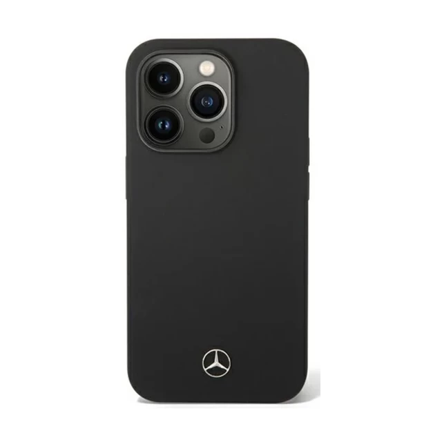 Чехол Mercedes для iPhone 14 Pro Silicone Line Black (MEHCP14LSILBK)