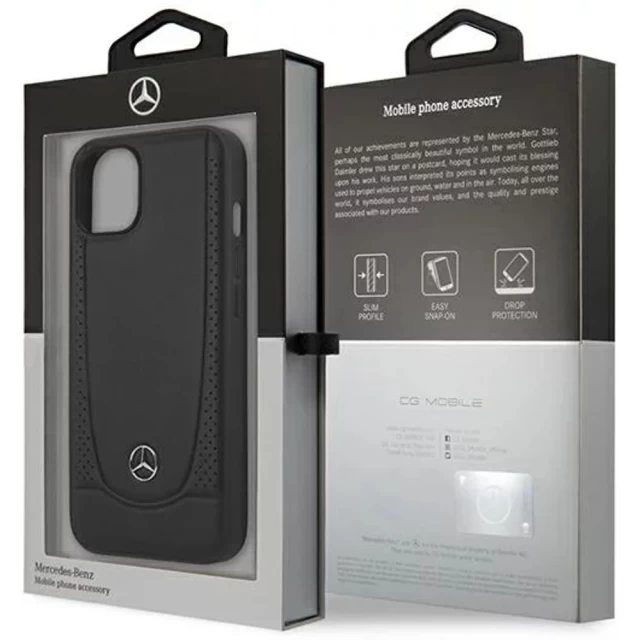 Чехол Mercedes для iPhone 14 Leather Urban Black (MEHCP14SARMBK)