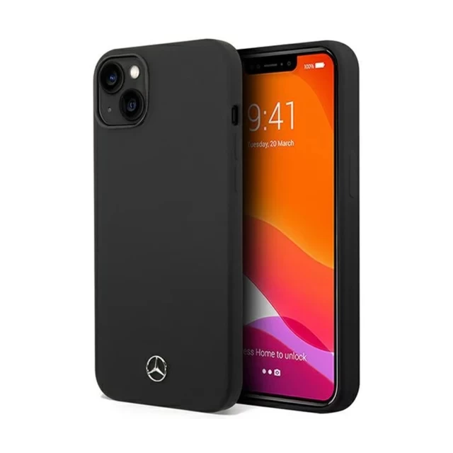 Чохол Mercedes для iPhone 14 Silicone Line Black (MEHCP14SSILBK)