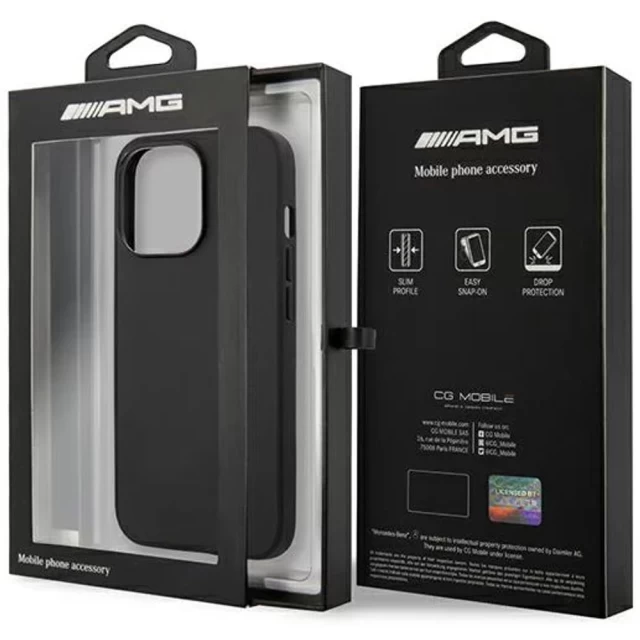Чохол Mercedes для iPhone 14 Pro Max Leather Hot Stamped Black (AMHCP14XDOLBK)