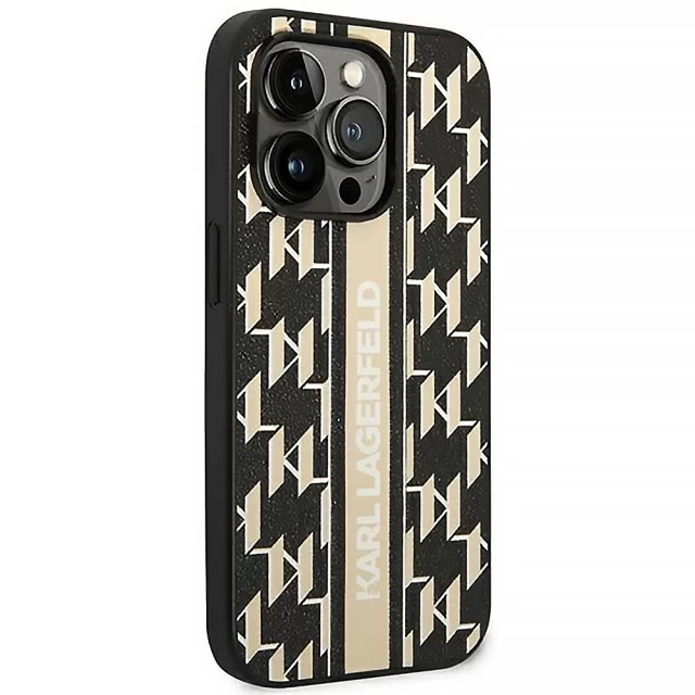 Чохол Karl Lagerfeld Monogram Stripe для iPhone 14 Pro Max Brown (KLHCP14XPGKLSKW)