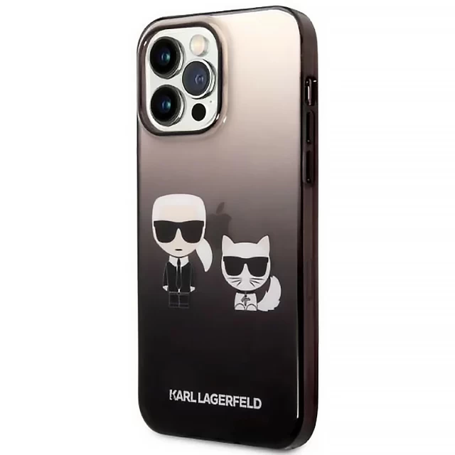 Чохол Karl Lagerfeld Gradient Iconik Karl & Choupette для iPhone 14 Pro Max Black (KLHCP14XTGKCK)