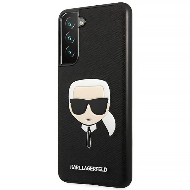 Чехол Karl Lagerfeld Saffiano Ikonik Karl's Head для Samsung Galaxy S21 G990 FE Black (KLHCS21FSAKHBK)