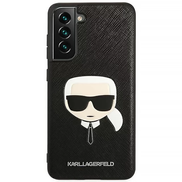 Чохол Karl Lagerfeld Saffiano Ikonik Karl's Head для Samsung Galaxy S21 G990 FE Black (KLHCS21FSAKHBK)