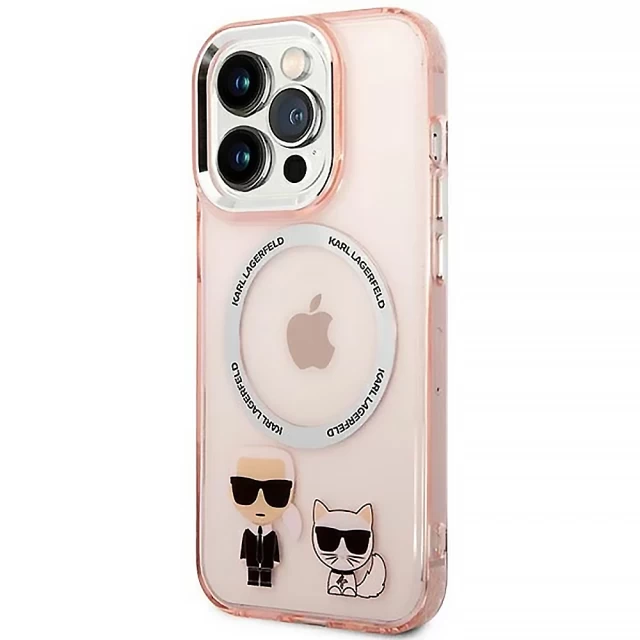 Чохол Karl Lagerfeld Karl & Choupette для iPhone 14 Pro Pink with MagSafe (KLHMP14LHKCP)