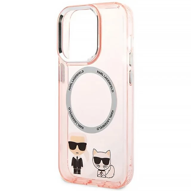 Чехол Karl Lagerfeld Karl & Choupette для iPhone 14 Pro Pink with MagSafe (KLHMP14LHKCP)