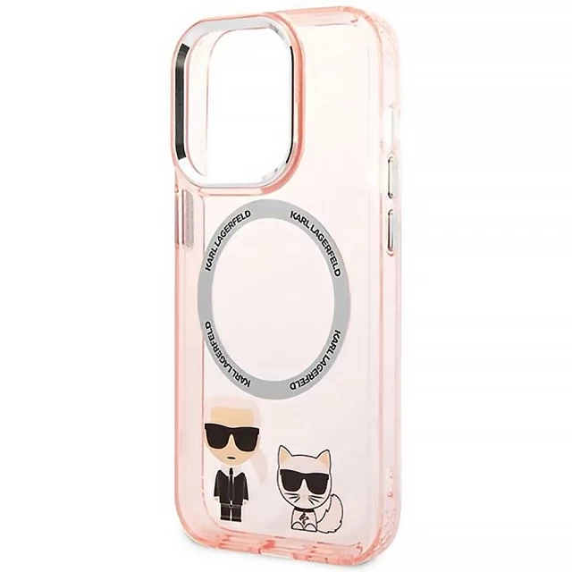 Чохол Karl Lagerfeld Karl & Choupette для iPhone 14 Pro Pink with MagSafe (KLHMP14LHKCP)