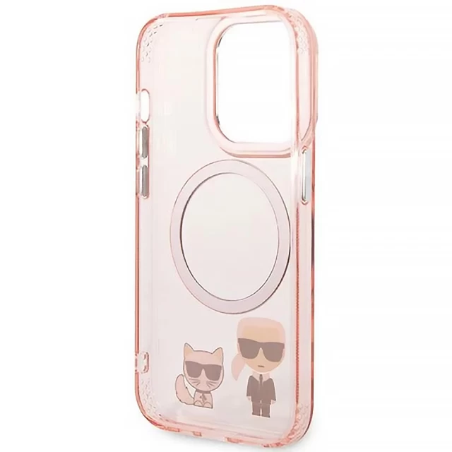 Чехол Karl Lagerfeld Karl & Choupette для iPhone 14 Pro Pink with MagSafe (KLHMP14LHKCP)