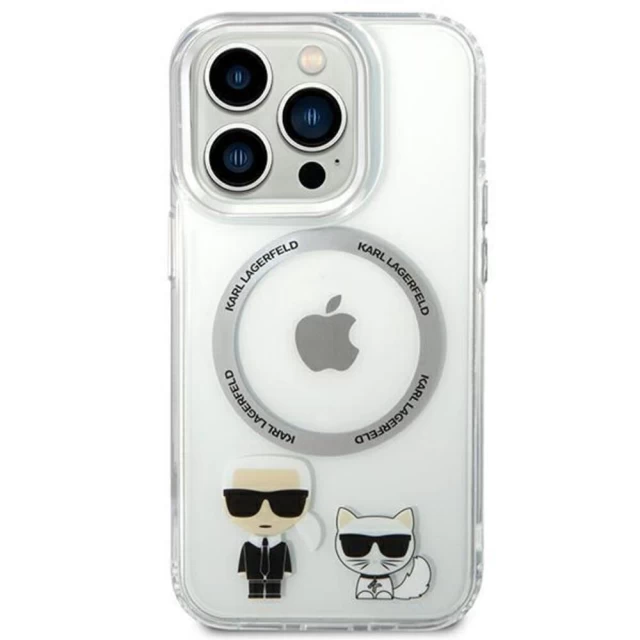 Чехол Karl Lagerfeld Karl & Choupette для iPhone 14 Pro Transparent with MagSafe (KLHMP14LHKCT)