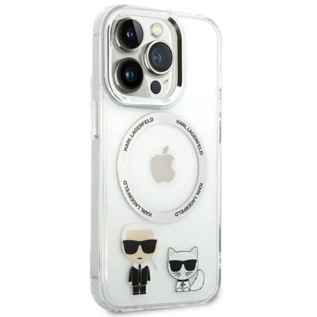 Чехол Karl Lagerfeld Karl & Choupette для iPhone 14 Pro Transparent with MagSafe (KLHMP14LHKCT)