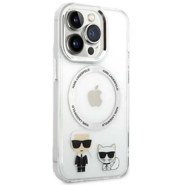 Чохол Karl Lagerfeld Karl & Choupette для iPhone 14 Pro Transparent with MagSafe (KLHMP14LHKCT)