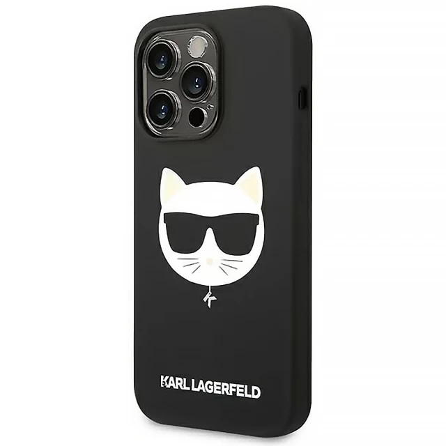 Чехол Karl Lagerfeld Silicone Choupette для iPhone 14 Pro Black with MagSafe (KLHMP14LSLCHBK)