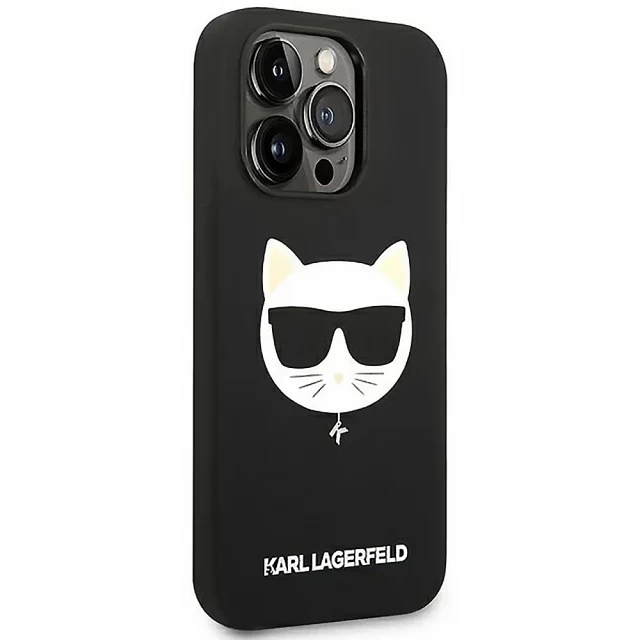 Чехол Karl Lagerfeld Silicone Choupette для iPhone 14 Pro Black with MagSafe (KLHMP14LSLCHBK)