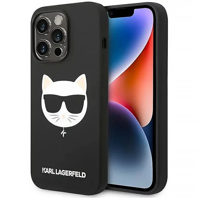 Чехол Karl Lagerfeld Silicone Choupette для iPhone 14 Pro Black with MagSafe (KLHMP14LSLCHBK)