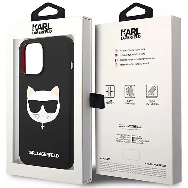 Чохол Karl Lagerfeld Silicone Choupette для iPhone 14 Pro Black with MagSafe (KLHMP14LSLCHBK)